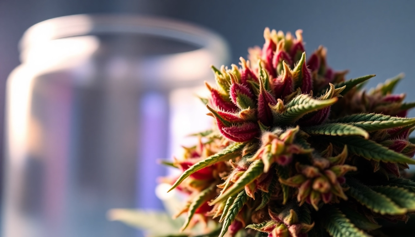 High-THC cannabis products with highest THC content showcasing dense buds and vibrant trichomes for potent effects.
