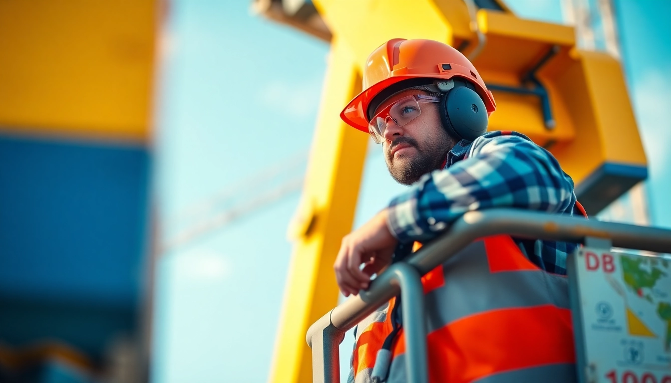 Professional boom lift rental with operator in action, showcasing versatile access equipment for construction projects in the UK.