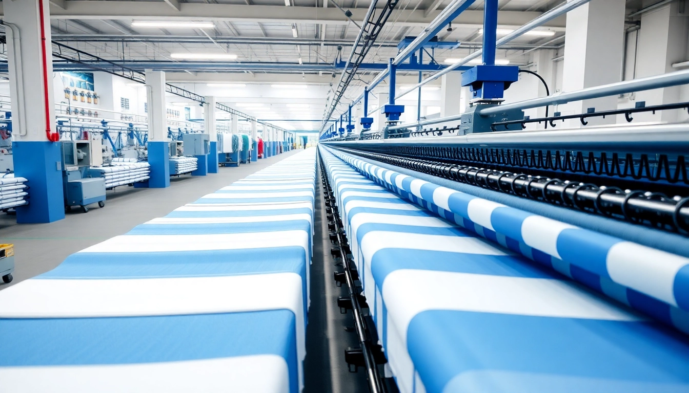 High-quality towel factory Pakistan showcasing modern manufacturing equipment and finished luxurious towels.