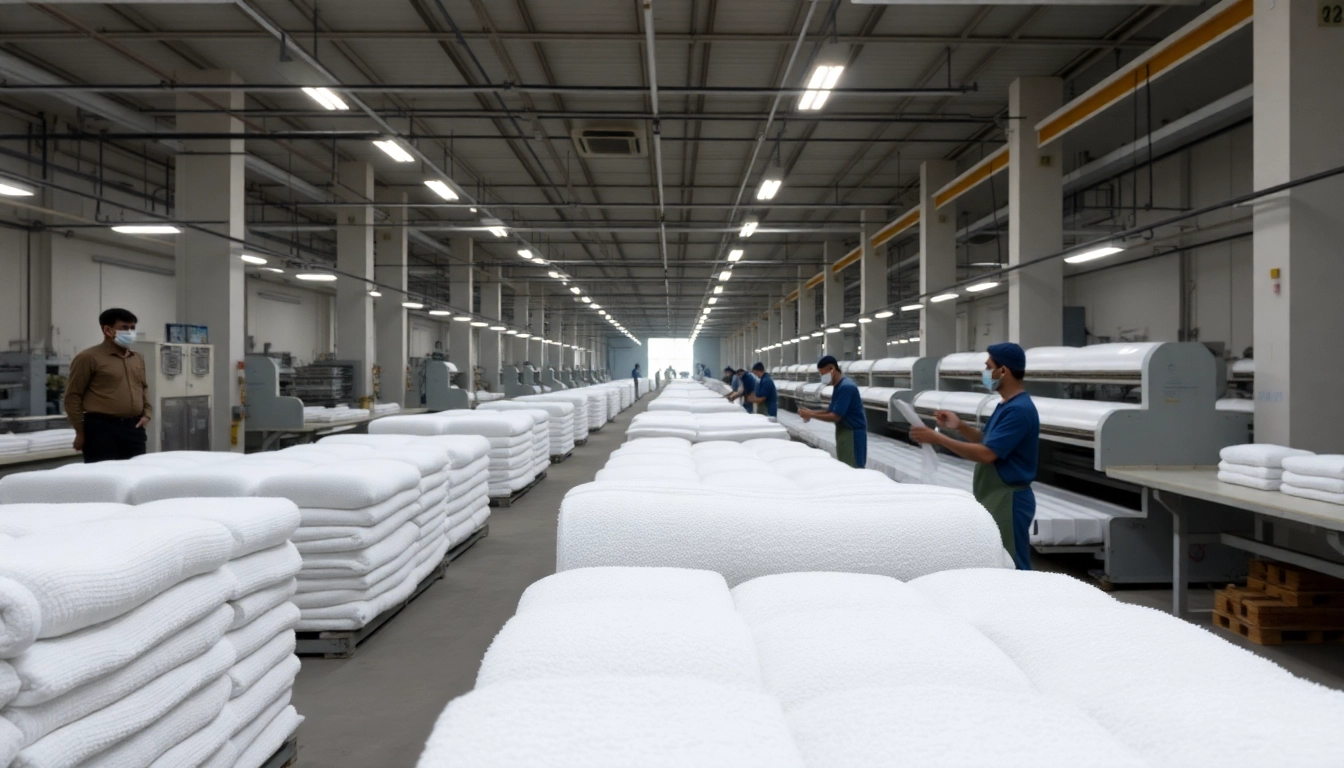 Towel factory Pakistan producing high-quality towels in a modern industrial facility for global markets.