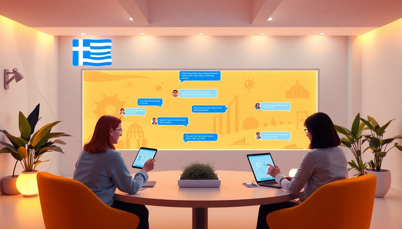 Professional team analyzing greek chat platform features to improve user engagement and safety.