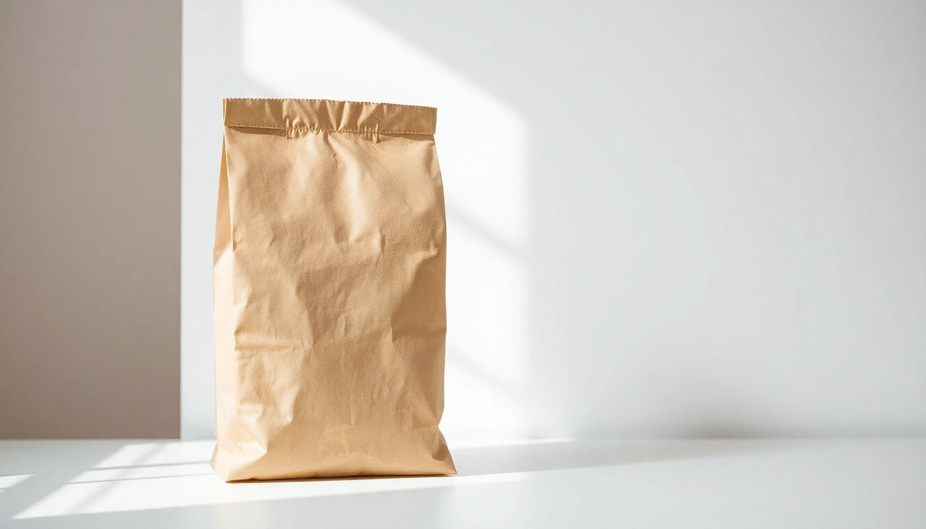 High-quality shot of a sturdy torba papierowa on a white background, showcasing its texture and
