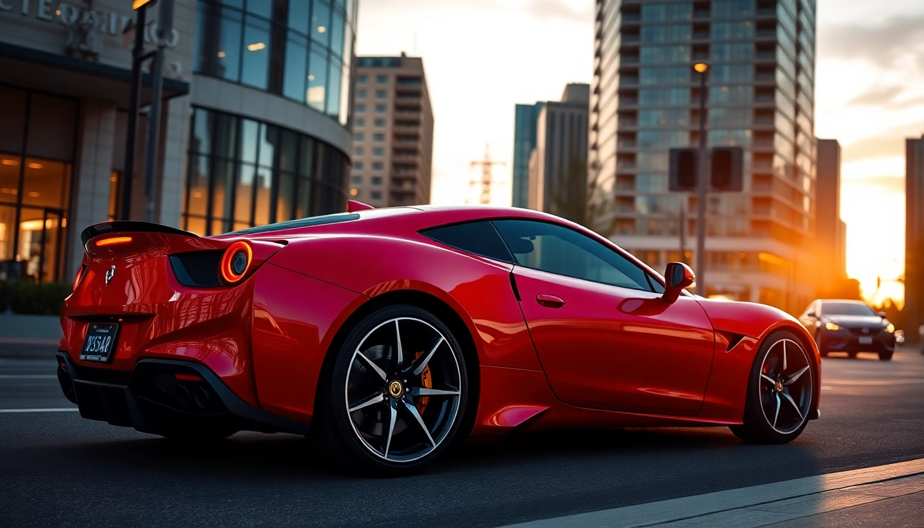 Auto sportive usate showcased with a sleek red sports car emphasizing luxury and performance on