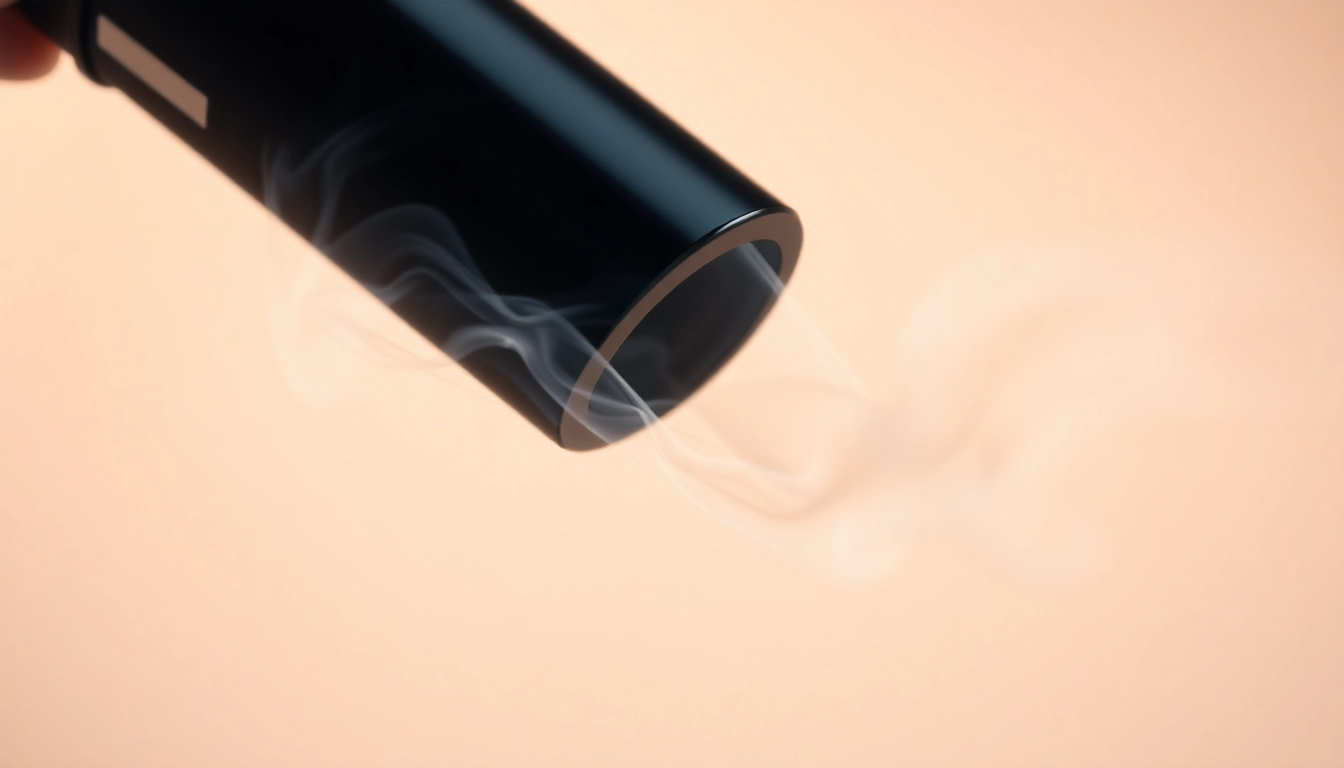 E-cigarette vapor rising from a modern device, illustrating vaping experience with clear focus